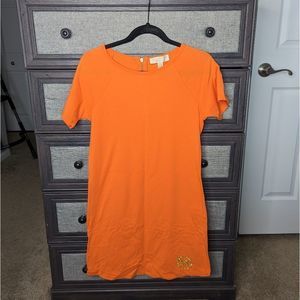 XS NWT Orange Michael Kors Short Sleeve T-shirt Dress